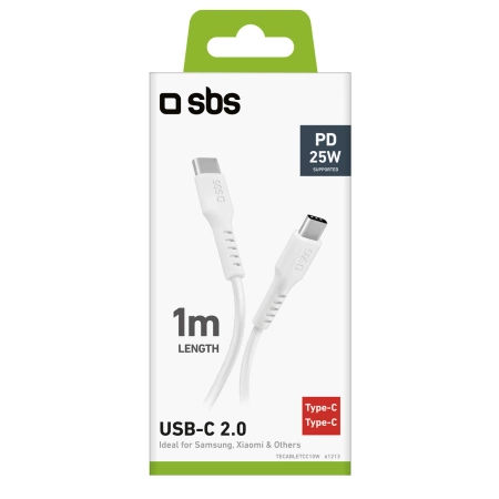 SBS TECABLETCC10W USB-C Cable - USB-C Power Delivery 25W 1 m - white