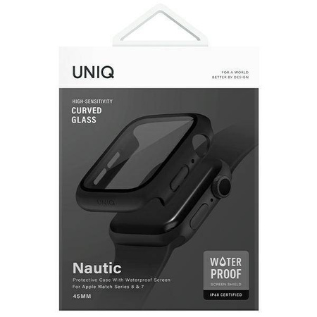 Etui APPLE WATCH 7 / 8 (45MM) UNIQ Nautic czarno-białe