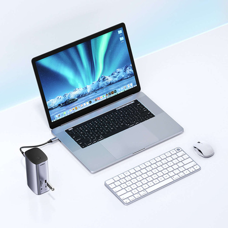 Ugreen Multifunktions-HUB 12in1 USB C USB HDMI DP RJ45 AUX SD TF grau (CM555)