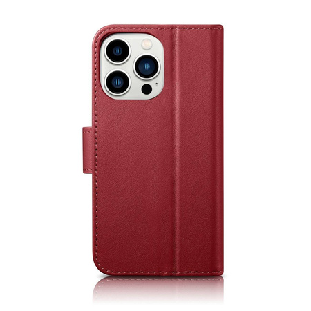 iCarer Wallet Case 2in1 iPhone 14 Pro Flip Leather Cover Anti-RFID red (WMI14220726-RD)