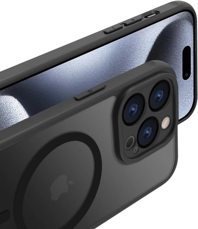 Handyhülle Panzer Matt Case MagS iPhone 14 Schwarz