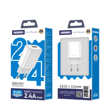 JELLICO Netz-Ladegerät EU01 2.4A 12W 1xUSB weiss