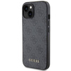 Etui Guess 4G Metal Gold Logo na iPhone 15 - szare