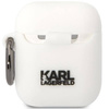 Original Handyhülle APPLE AIRPODS Karl Lagerfeld Silicone Karl & Choupette (KLACA2SILKCW) weiß
