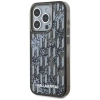 Karl Lagerfeld Liquide Glitter Monogram Gradient iPhone 15 Pro Case - Black