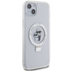 Original Case IPHONE 15 PLUS / 14 PLUS Karl Lagerfeld Hardcase Ring Stand Karl&Choupettte MagSafe white