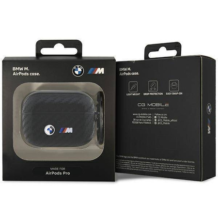 BMW BMAPWMPUCA2 AirPods Pro Cover schwarz/schwarz Carbon Double Metal Logo