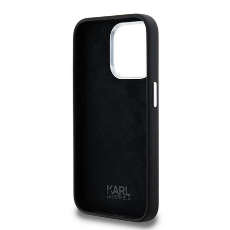 Original Case IPHONE 15 PRO MAX Karl Lagerfeld Silicone Metal Script Logo black