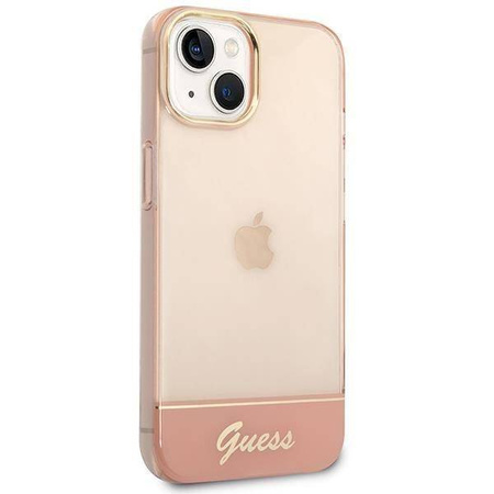 Oryginalne Etui IPHONE 14 PLUS Guess Hardcase Translucent różowe