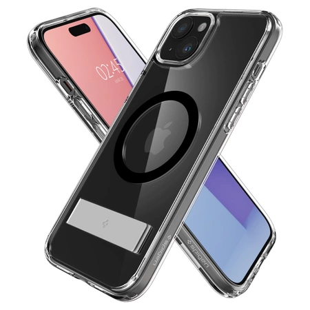 Spigen Ultra Hybrid S MagSafe case with stand for iPhone 15 Plus - black
