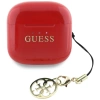TWS Guess Kopfhörer mit klassischem Logo- und Charm-Aufdruck, glänzender Effekt, Rot