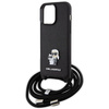 Etui Karl Lagerfeld Crossbody Saffiano Metal Pin Karl & Choupette na iPhone 15 Pro Max - czarne