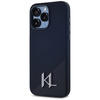 Original Case IPHONE 15 PRO Karl Lagerfeld Hardcase Silicone Shadow Metal Initial MagSafe black