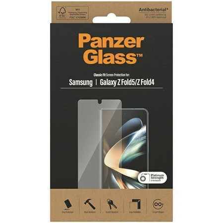 Szkło Hartowane SAMSUNG GALAXY Z FOLD 4 / 5 PanzerGlass Classic Fit Screen Protection Antibacterial Clear