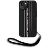 Etui Karl Lagerfeld Saffiano Athleisure Stripes Cord na iPhone 15 - różowe