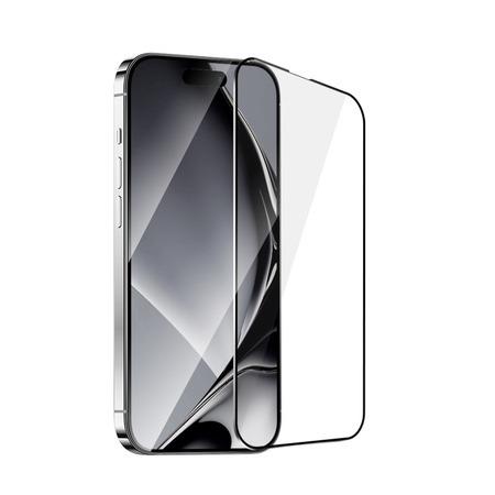 Szkło hartowane z metalową ramką do iPhone 16 Plus 6,7&quot; czarna ramka