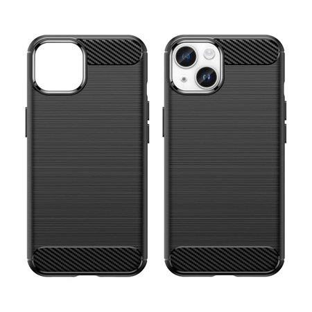 Carbon Case für iPhone 14 Plus flexible Gel-Rückseite schwarz