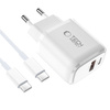 TECH-PROTECT NCA30 2-PORT NETWORK CHARGER PD 30W / QC3.0 + TYPE-C CABLE WHITE