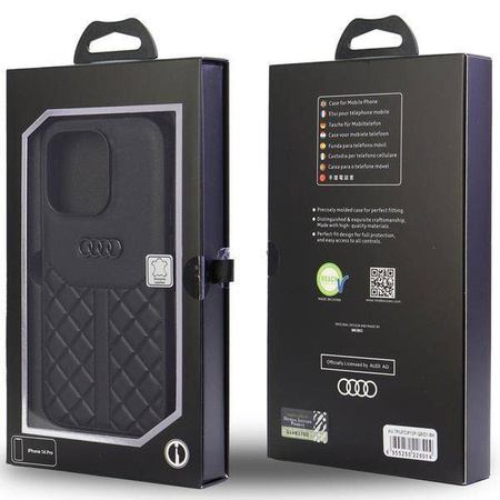 Audi Echtleder iPhone 13 Pro / 13 6,1" schwarz/schwarz Hardcase AU-TPUPCIP13P-Q8/D1-BK