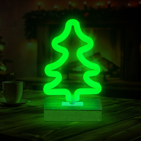 Neon Wood Stand LED CHOINKA zielona FLNW03 Forever Light