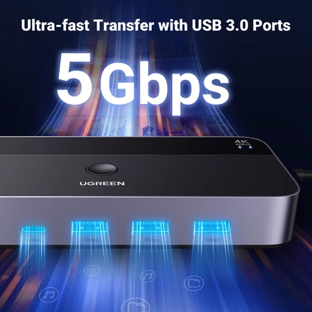 Ugreen CM664 HDMI-Switch 2in1 KVM-Switch – Schwarz