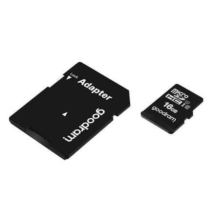 Goodram Microcard 16 GB karta pamięci micro SD HC UHS-I class 10, adapter SD (M1AA-0160R12)