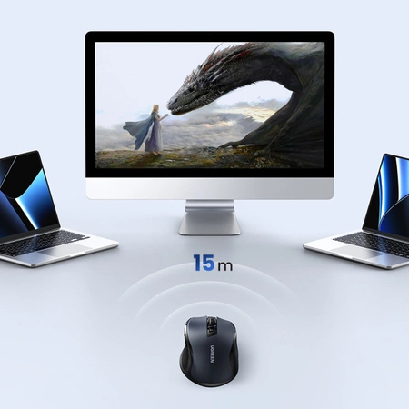Ugreen Optische USB-Funkmaus 2,4 GHz 4000 DPI schwarz (MU006)