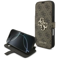 Etui Guess Book 4G Metal Logo na iPhone 17 Pro - brązowe