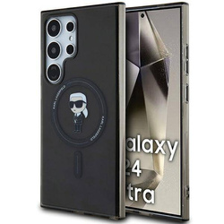 Original Handyhülle SAMSUNG GALAXY S24 ULTRA Karl Lagerfeld Hardcase IML Ikonik MagSafe (KLHMS24LHFCKNOK) schwarz