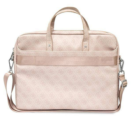 Original Case LAPTOP 16" Guess Saffiano 4G Hot Stamp Triangle Logo pink