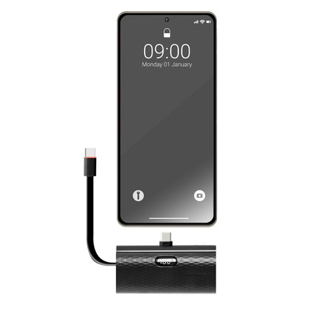 FORCELL Powerbank F-Energy Power Plug F5K3 5 000mAh z wbudowanym złączem Typ C PD 20W czarny