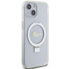 Original Handyhülle IPHONE 13 / 14 / 15 Guess Hardcase Ring Stand Script Glitter MagSafe (GUHMP15SHRSGSD) transparent