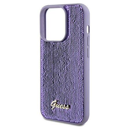 Original Handyhülle IPHONE 13 PRO Guess Hardcase Sequin Script Metal (GUHCP13LPSFDGSUiPhone) violett