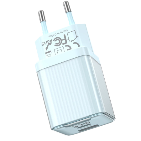 JELLICO wall charger EU55 GaN PD 33W 1xUSB-C + 1xUSB QC3.0 Blue
