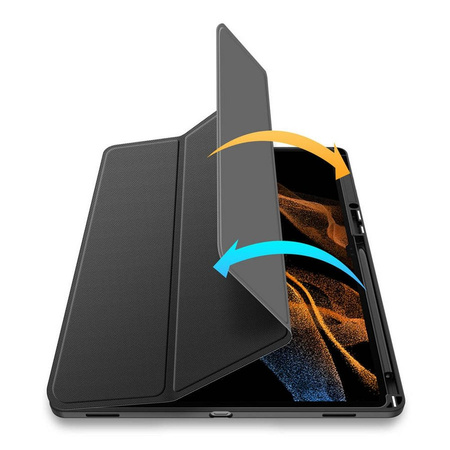 Etui SAMSUNG GALAXY TAB S8 ULTRA 14.6 X900 / X906 Dux Ducis Toby Portfel z Klapką Książkowe Skóra Ekologiczna czarne