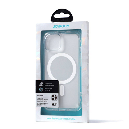 Joyroom Magnetic Defender Magnetic Case for iPhone 14 Pro Armored Case with Hooks Stand Clear (MagSafe Compatible)