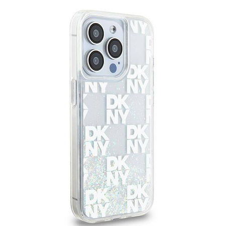 DKNY DKHCP15LLCPEPT iPhone 15 Pro 6.1" biały/white hardcase Liquid Glitter Multilogo