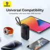 Baseus Qpow Pro+ 10000 mAh 22,5 W Powerbank mit integriertem USB-C-Kabel und Display – Schwarz