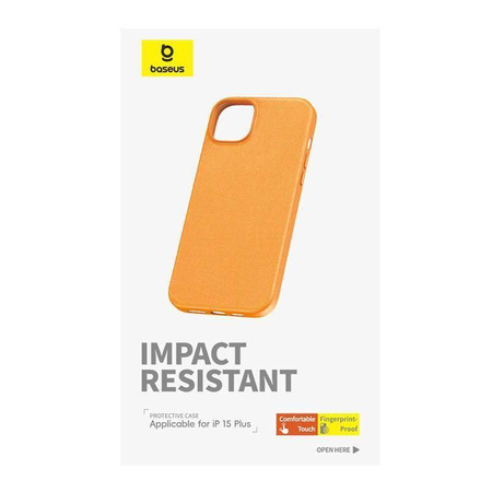 Schutzhülle APPLE IPHONE 15 PLUS Baseus Fauxther Series orange