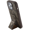 Guess nakładka do iPhone15 Pro 6,1&quot; GUHCP15LPGS4TDW brązowa HC GRIPSTAND PU 4G TRIANGLE STRASS