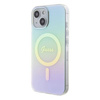 Oryginalne Etui APPLE IPHONE 15 Guess Hardcase IML Iridescent MagSafe (GUHMP15SHITSQ) turkusowe