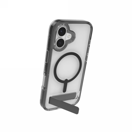 ZAGG Santa Cruz Snap KS MagSafe Case with Stand for iPhone 17 - Clear and Black