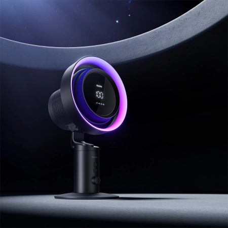 Wentylator turbinowy Jisulife Table Fan Pro3 10000mAh biurkowy z filtrem - ciemnoszary