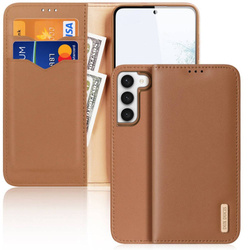 DUX DUCIS Hivo - skórzane etui portfelik do Samsung Galaxy S23 Plus brązowe
