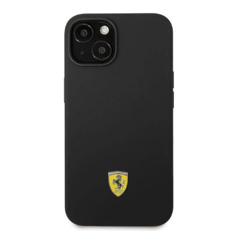 Ferrari Silicone Metal Logo MagSafe - Etui iPhone 14 Plus (czarny)
