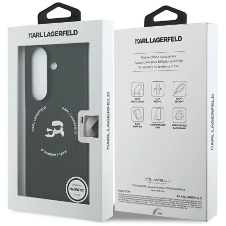 Etui Karl Lagerfeld Karl&Choupette Logo MagSafe na Samsung Galaxy Z Fold7 - czarne