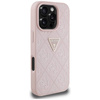 Schutzhülle IPHONE 16 PRO MAX Guess Hot Stamp 4G Pattern Triangle Metal Logo rosa