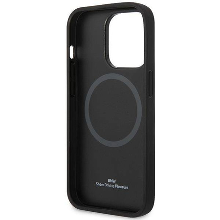 Original Case IPHONE 14 PRO MAX BMW Leather Seats Pattern MagSafe MagSafe (BMHMP14X22RPSK) black