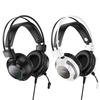HOCO słuchawki przewodowe USB A + Jack 3,5 mm z mikrofonem gamingowe W110 2 m białe