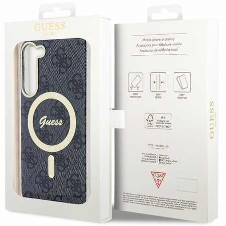 Guess GUHMS23MH4STK S23+ S916 czarny/black hardcase 4G MagSafe